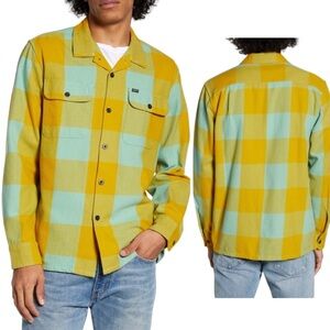 OBEY Men's Heavyweight Yellow & Mint
Buffalo Check Button Down Flannel Shirt